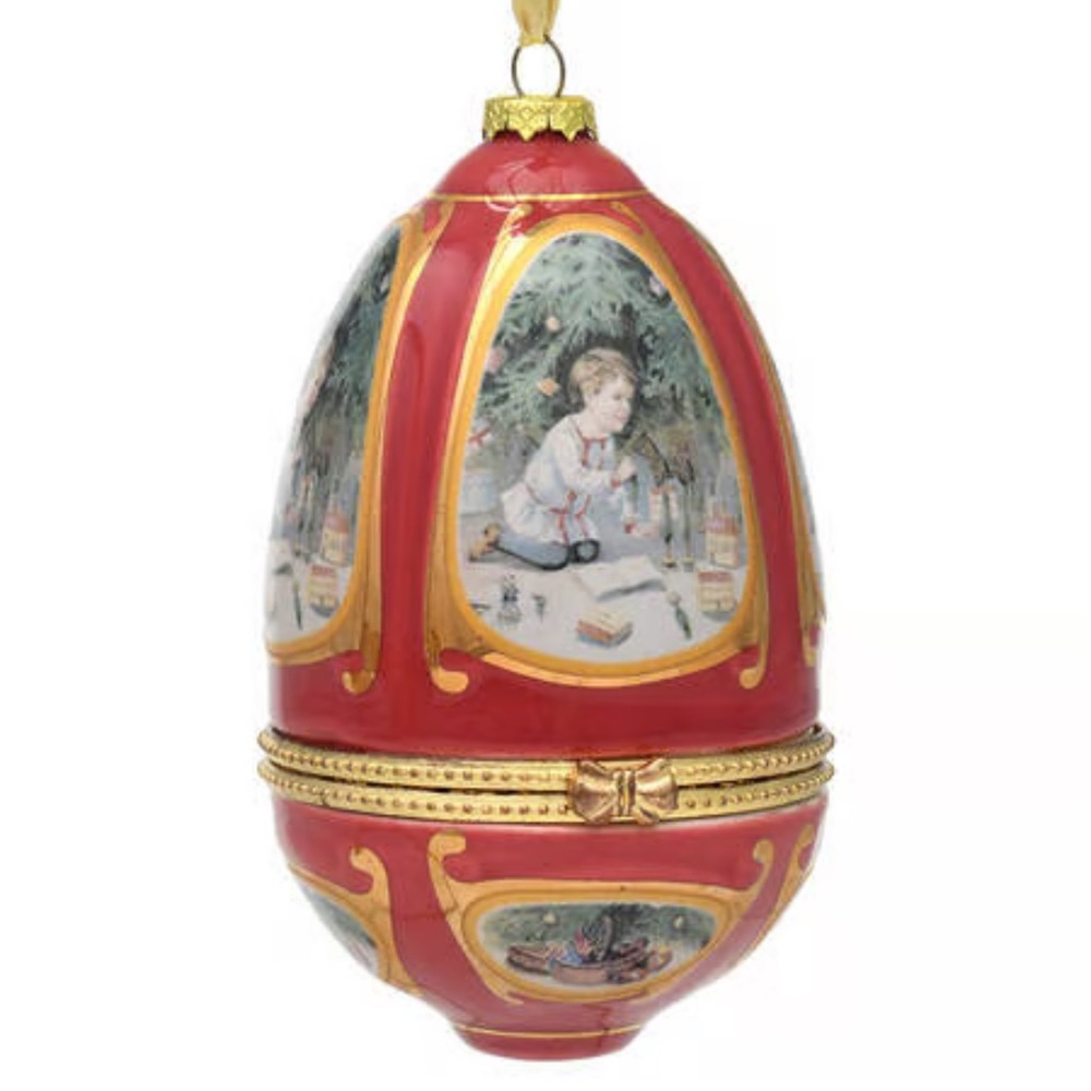 Mr. Christmas Musical Decorative Porcelain Egg Ornament